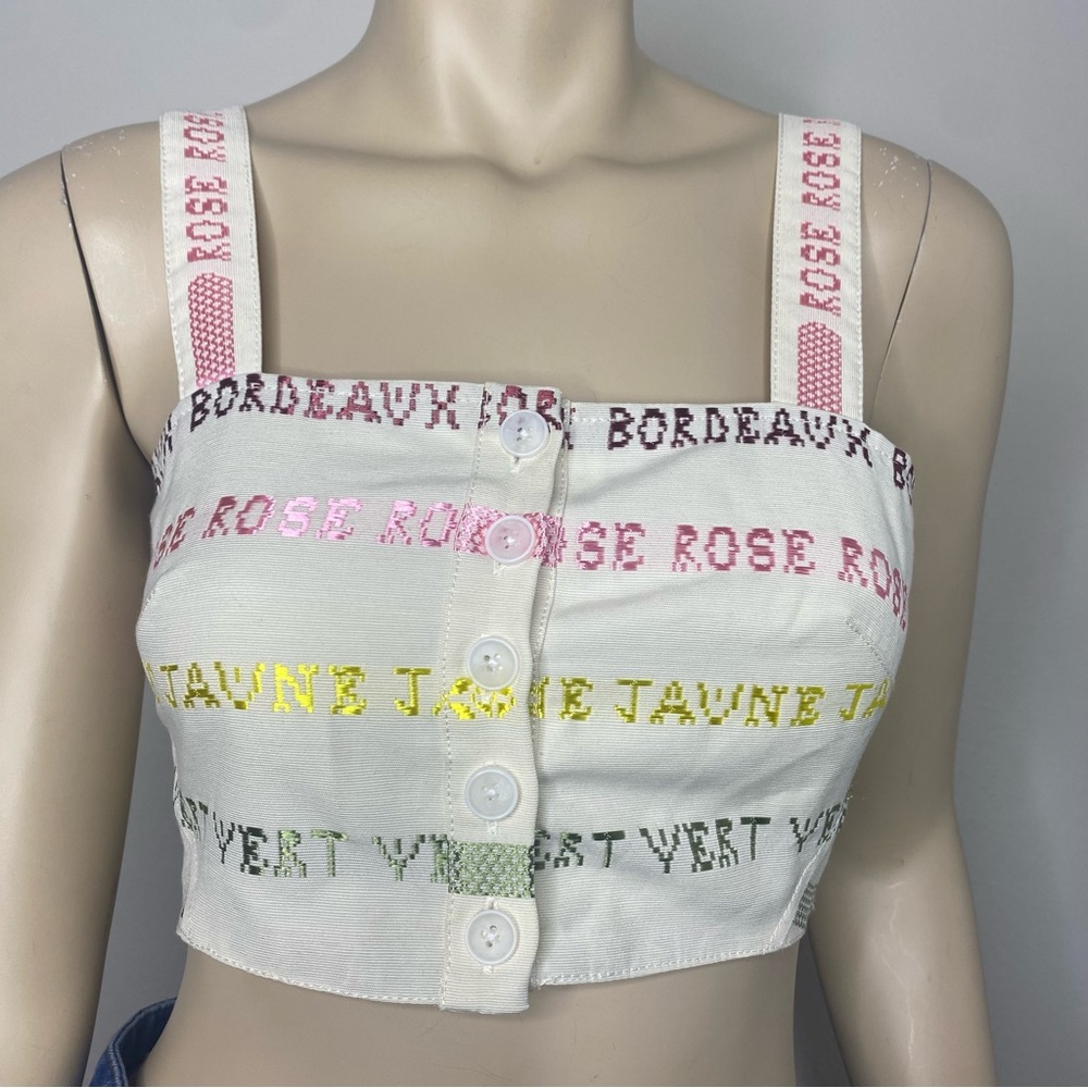 Anthropologie Embroidered Crop